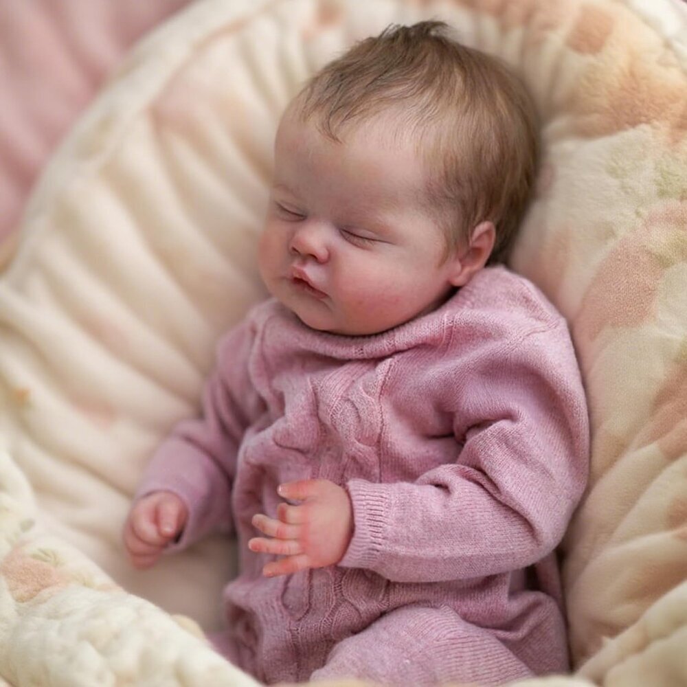 Realistic Reborn Baby Doll Girl 18 Inch Sleeping Newborn Lifelike Cloth Body - Picture 2 of 5
